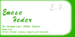 emese heder business card