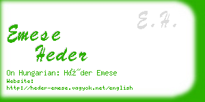 emese heder business card